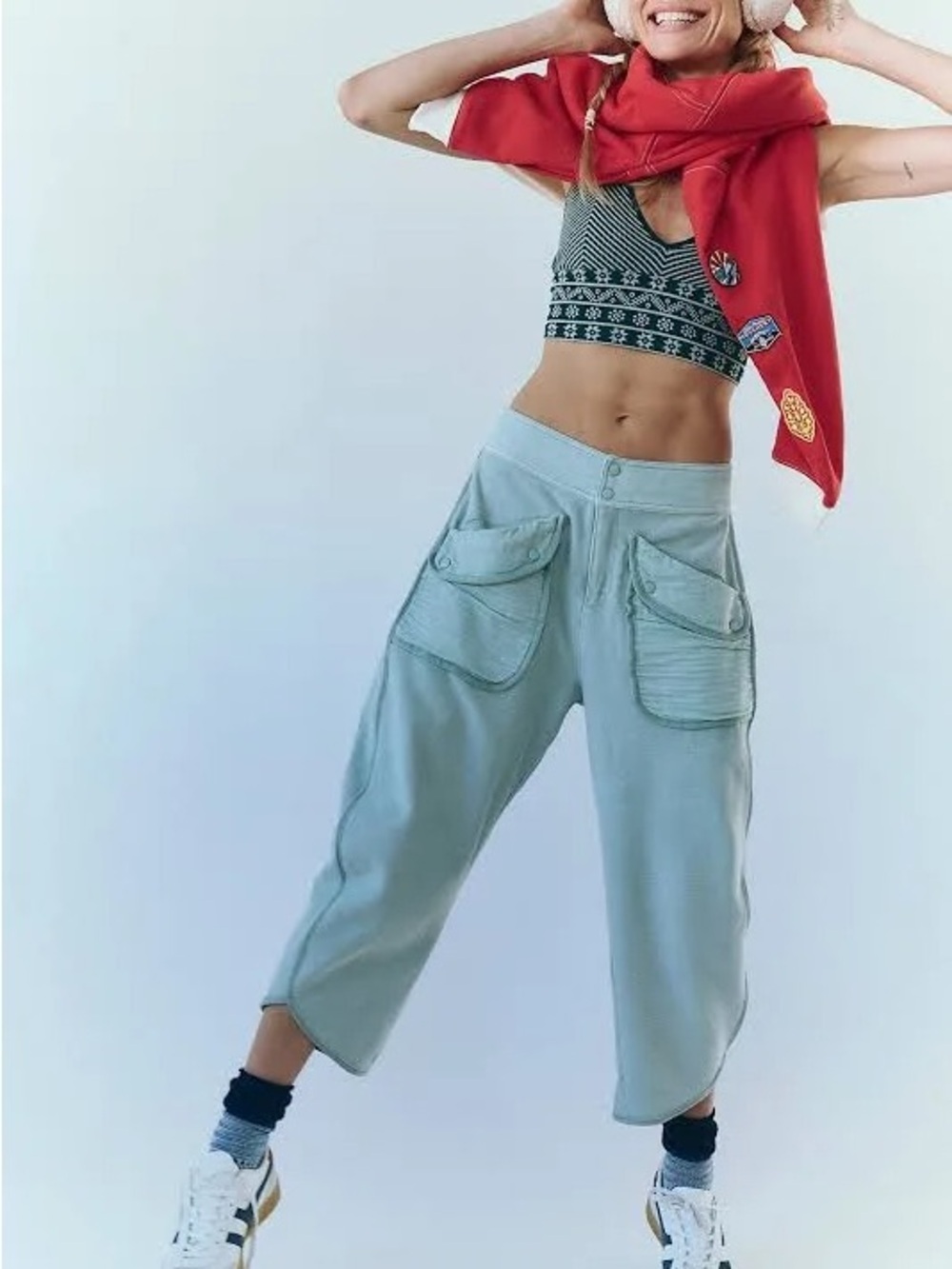 Free People Movement Timco Pants Spanish Moss Size Medium Like New - Picture 2 of 6